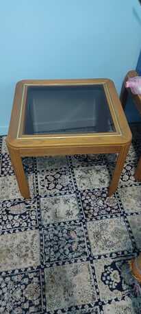 Jeddah, Furniture, SAR 35,  Small Wooden Tables With Glass On Top