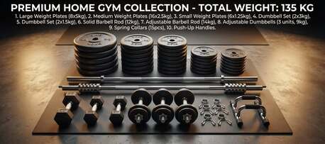Riyadh, Sporting Goods, SAR 700,  PREMIUM HOME GYM COLLECTION -TOTAL WEIGHT 135kg