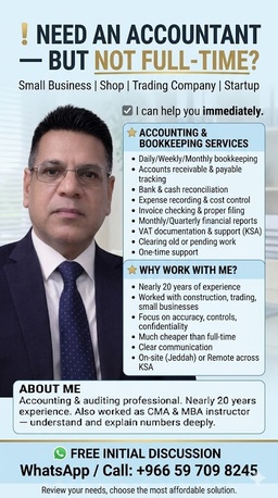 Al Aziziyah, Lessons Offered, ❗ NEED AN ACCOUNTANT &mdash; BUT NOT FULL-TIME?