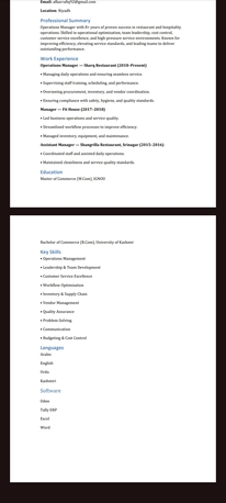 Riyadh, Job Seekers, Restaurant Manager/ Restaurant Operations Manager