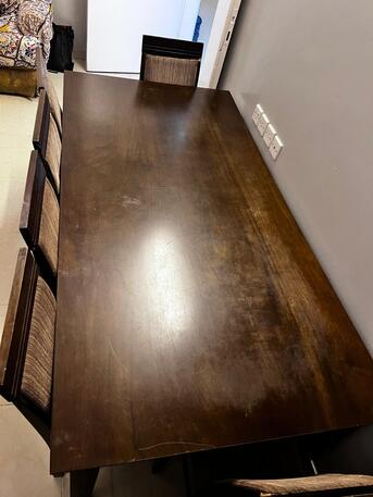 Riyadh, Furniture, SAR 250,  ✨ Malaysian Wood Dining Table Set For Sale ✨