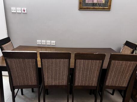 Riyadh, Furniture, SAR 250,  ✨ Malaysian Wood Dining Table Set For Sale ✨