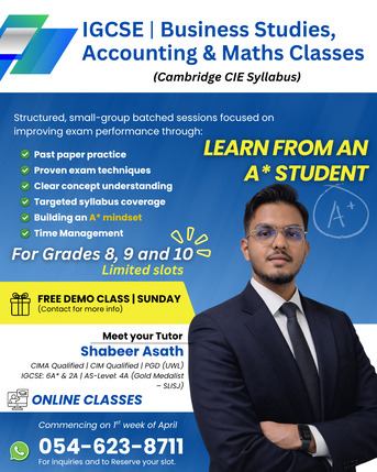 Jeddah, Lessons Offered, IGCSE - CIE Cambridge - Mathematics, Business Studies And Accounting | A* Journey
