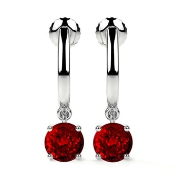 New York, Jewelry, USD 6702,  Buy Ruby Diamond Earrings Online With Certified Stones