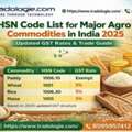 INR 2,  HSN Code List For Major Agro Commodities In India 2025 &ndash; Updated GST Rates & Trade Guide