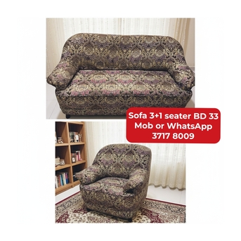 Manama, Furniture, BHD 33,  🌍🌐Sofa 3+1 Seater In Good Condition For Sale With Delivery