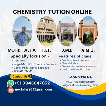 Jeddah, Lessons Offered, ONLINE CHEMISTRY TUTION