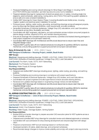 Jeddah, Job Seekers, MEP Draftsman & Designer