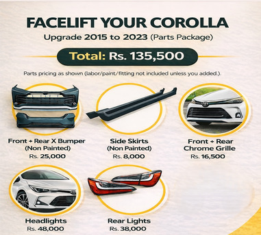 Lahore, Items Wanted, Toyota Corolla 2015 To 2023 Facelift Package (Budget Upgrade) &ndash;Complete Body Kit