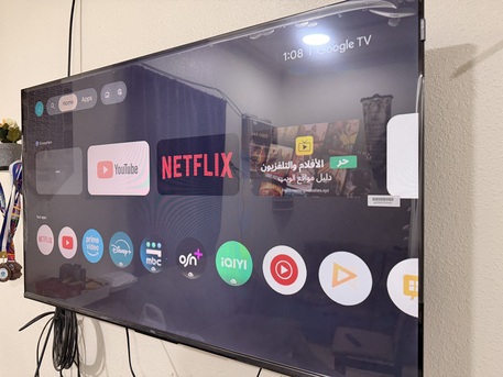 Al Andalus, Electronics, SAR 900,  50 Inch Smart TV QLED HDR 10 Google TV, 60Hz, Dolby Audio, Game Mode, Multiple Eye Care Wi