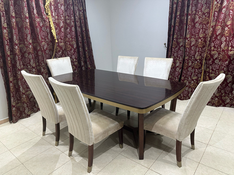Al Aziziyah, Furniture, SAR 6000,  Dining Table With 6 Chairs + [FREE COVERS]&ndash; Complete Set In Excellent Condition