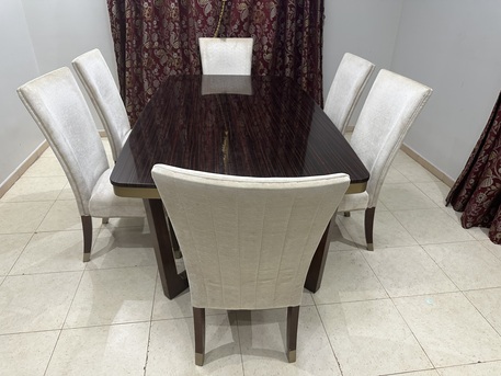 Al Aziziyah, Furniture, SAR 6000,  Dining Table With 6 Chairs + [FREE COVERS]&ndash; Complete Set In Excellent Condition