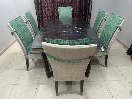 Al Aziziyah, Furniture, SAR 6000,  Dining Table With 6 Chairs + [FREE COVERS]&ndash; Complete Set In Excellent Condition