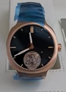 Jumeirah Beach Residence, Collectibles, AED 56000,  Preowned Laurent Ferrier Galet Tourbillon &mdash; Rose Gold | Black Dial | Blue Strap