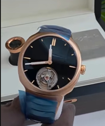 Jumeirah Beach Residence, Collectibles, AED 56000,  Preowned Laurent Ferrier Galet Tourbillon &mdash; Rose Gold | Black Dial | Blue Strap