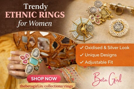 Ahmedabad, Jewelry, INR 899,  Buy Trendy Ethnic Rings For Women Online | The Beta Girl