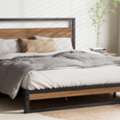 AUD 174,  Modern Metal Bed Frame With Wooden Headboard &ndash; Strong & Stylish