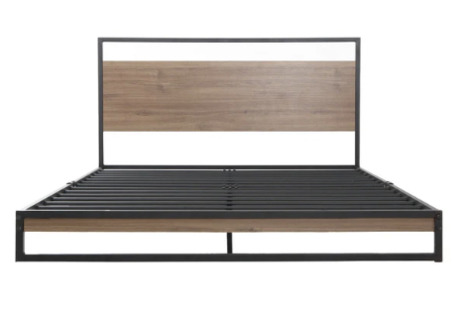 Melbourne, Furniture, AUD 174,  Modern Metal Bed Frame With Wooden Headboard &ndash; Strong & Stylish