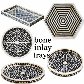 Mumbai, Furniture, USD 240,  Buy Premium Bone Inlay Trays By Elephanta Exports Today