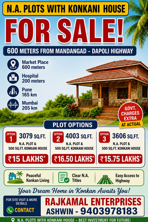 Mumbai, Agricultural Land, Available Small And Big Agri And NA Lands For Sale In Mandangad , Kokan -94039 78183