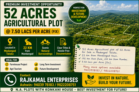 Mumbai, Agricultural Land, Available Small And Big Agri And NA Lands For Sale In Mandangad , Kokan -94039 78183