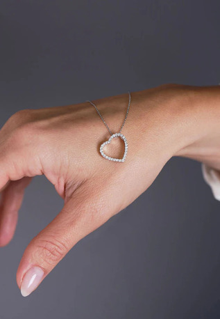 London, Jewelry, GBP 600,  Slanted Heart Diamond Statement Necklaces By Layla Diamonds.