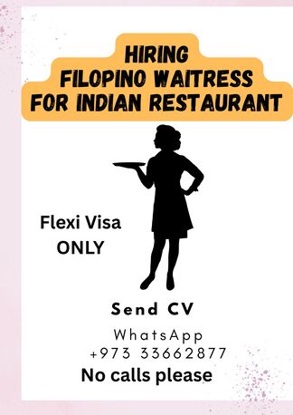 Manama, Jobs, Hiring Waitress Filipino [ Flexi Visa]