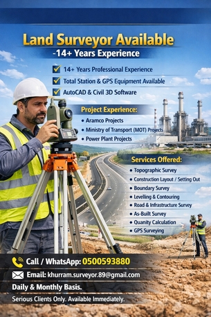 Jubail, Job Seekers, Land Surveyor