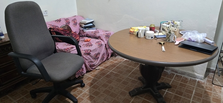 Jeddah, Furniture, SAR 500,  Wooden Round Table, Cushion Smal Sofa And Computer Chair