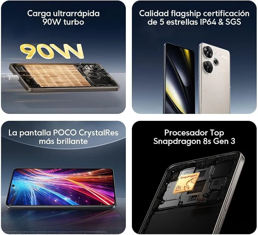 Khobar, Mobile Phones, SAR 1050,  Xiaomi Poco F6 5G 512GB ROM 12GB RAM Dual SIM GSM Unlocked(Global) - Titanium