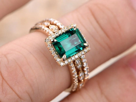 Mississauga, Jewelry, Emerald And Diamond Wedding Set