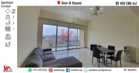 Umm Al Hassam, Apartments/Houses, BHD 400/month,  Furnished,  2 BR,  130 Sq. Meter,  Fully Furnished 2 Bedroom Apartment, Umm Al Hassam - BD 400 Incl WSUH059