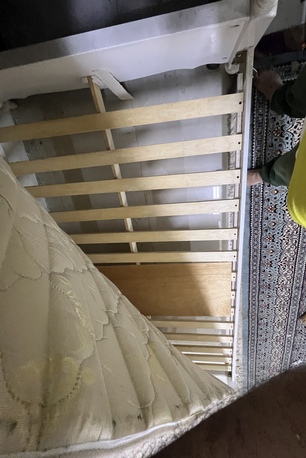 Jubail, Furniture, SAR 200,  Single Bed Ikea 125x200 Size Pearl White Color Very Good Condition Almirah And Bunk Bed