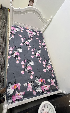 Jubail, Furniture, SAR 200,  Single Bed Ikea 125x200 Size Pearl White Color Very Good Condition Almirah And Bunk Bed