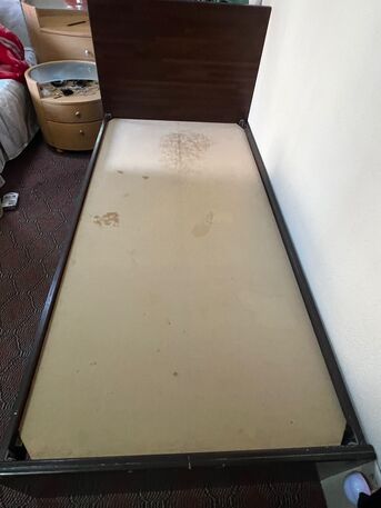 Jubail, Furniture, SAR 150,  🛏️ Single Wooden Bed With Mattress For Sale
