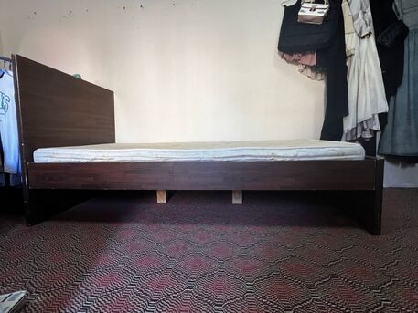 Jubail, Furniture, SAR 150,  🛏️ Single Wooden Bed With Mattress For Sale