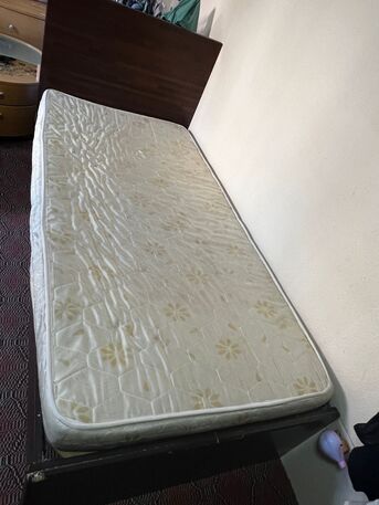 Jubail, Furniture, SAR 150,  🛏️ Single Wooden Bed With Mattress For Sale