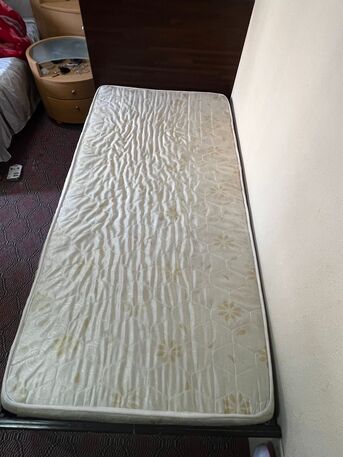 Jubail, Furniture, SAR 150,  🛏️ Single Wooden Bed With Mattress For Sale