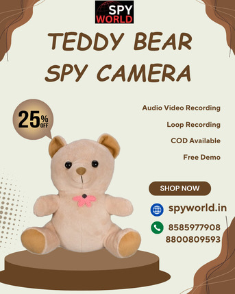 New Delhi, Electronics, INR 4000,  SPY Hidden Teddy Bear Secret Recording Camera &ndash; Spy World