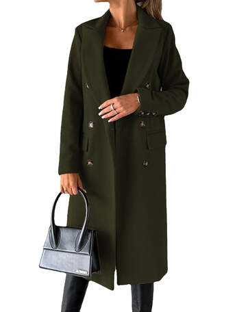 New York, Clothing & Accessories, USD 81,  Good Friday Sale USA: Purchase Double Breasted Long Coat For Spring Wear