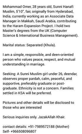 Riyadh, Seeking Bride, 28,  Hyderabadi Muslim Groom In KSA  Seeking Suitable Match