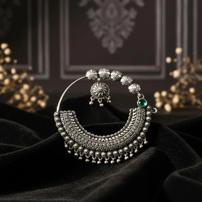 Mumbai, Business, Pahadi Suhagan Nath &ndash; Traditional Silver Bridal Nose Ring