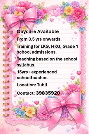 Tubli, General, 🌺🌺🌺Day Care Available With Training For School Admissions 📞 39835920🌺🌺🌺