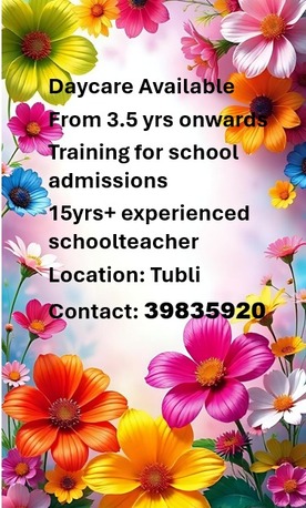 Tubli, Education, Day Care Available With Training For School Admissions 📞 39835920