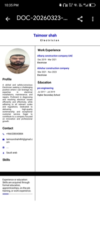 Riyadh, Job Seekers, Electrician