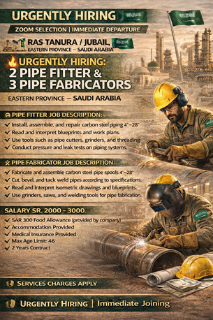 Jubail, Jobs, HIRING SKILLED WORKERS (Mason, Carpenter & More) GCC Experiance Only