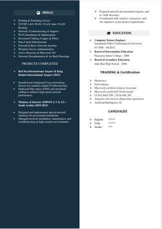 Al Wizarat, Job Seekers, Subject : Application For IT / Network / Datacenter Opportunities&ndash;IT Support/Network Engg