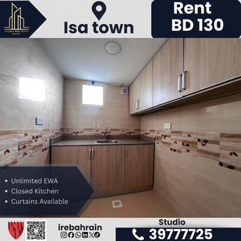 Isa Town, Apartments/Houses, BHD 130/month,  Studio,  Studio For Rent In Isa Town &ndash; BD 130/- (Unlimited EWA)