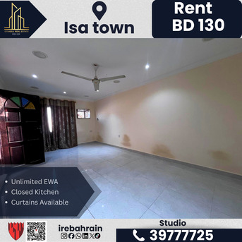 Isa Town, Apartments/Houses, BHD 130/month,  Studio,  Studio For Rent In Isa Town &ndash; BD 130/- (Unlimited EWA)