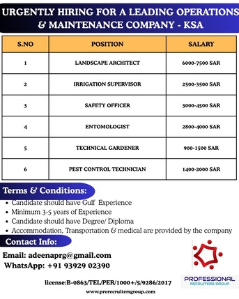 Hyderabad, Jobs, Urgently Hiring For Saudi Arabia